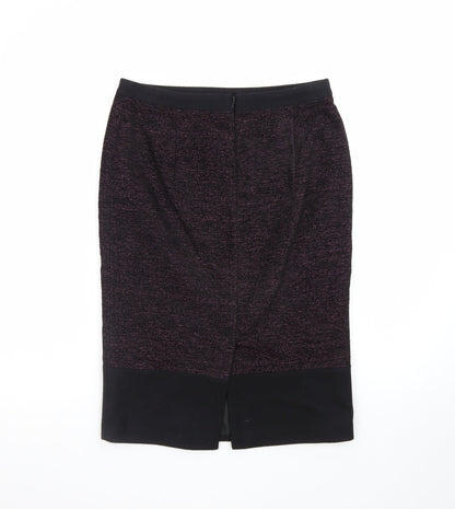 Ella by Viyella Women's Purple Pencil Skirt S Wool Blend Knee Length