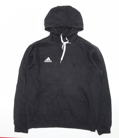 Adidas Mens Black Pullover Hoodie L Hooded Sweatshirt