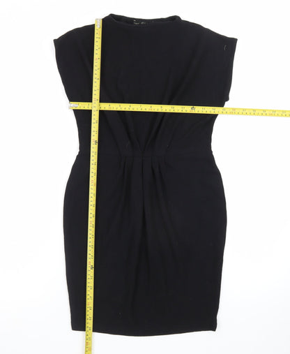 Next Women's Black Sheath Knee Length Dress Size 10