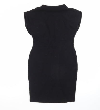 Next Women's Black Sheath Knee Length Dress Size 10