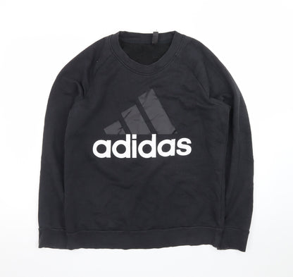 Adidas Women's Black Crew Neck Pullover Sweatshirt Size L 16-18