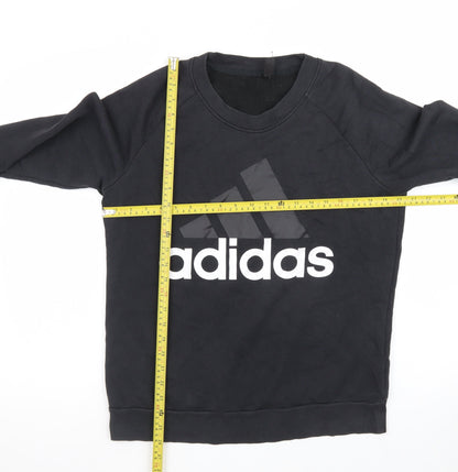 Adidas Women's Black Crew Neck Pullover Sweatshirt Size L 16-18