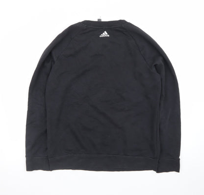 Adidas Women's Black Crew Neck Pullover Sweatshirt Size L 16-18