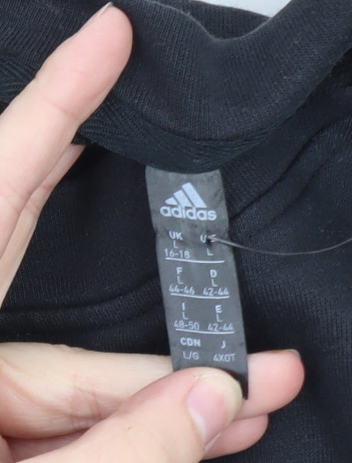 Adidas Women's Black Crew Neck Pullover Sweatshirt Size L 16-18
