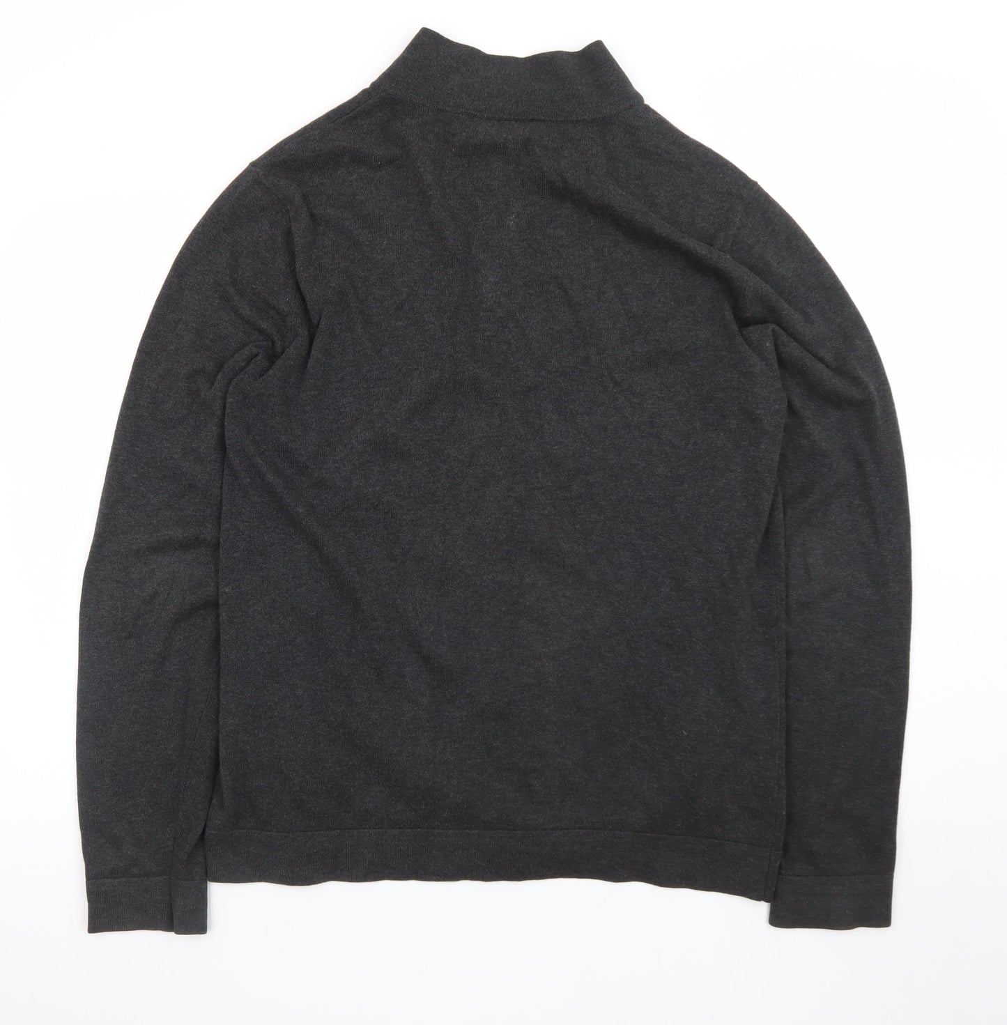 Banana Republic Men's Grey Full Zip Cotton Jumper Size M
