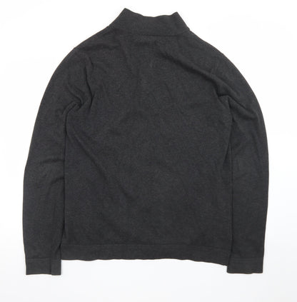 Banana Republic Men's Grey Full Zip Cotton Jumper Size M