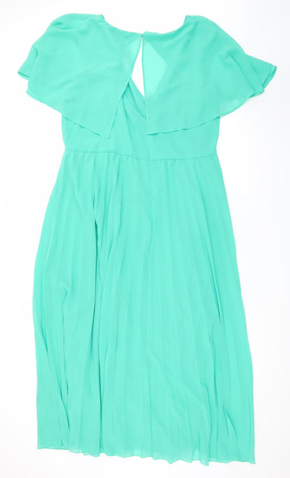 ASOS DESIGN Women Green Size 22 Fit & Flare Midi Dress
