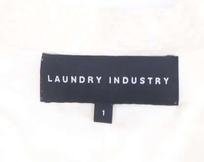 Laundry Industry Women’s Ivory Bow Shift Dress Size S Short Sleeve