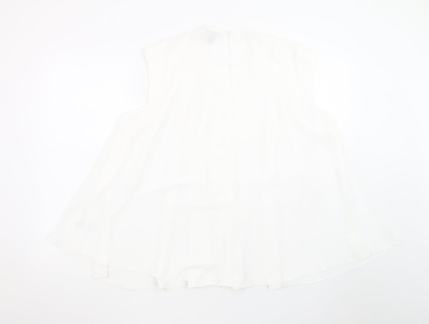 River Island Women's White Sleeveless Tunic Blouse Size 14
