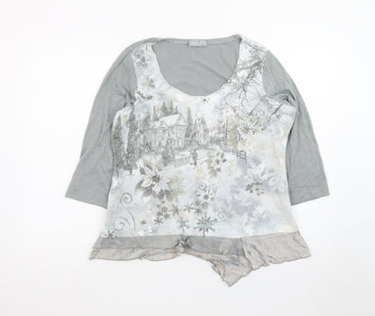 Marks and Spencer Per Una Women’s Grey Floral Tunic Blouse Size 16