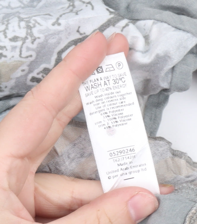 Marks and Spencer Per Una Women’s Grey Floral Tunic Blouse Size 16
