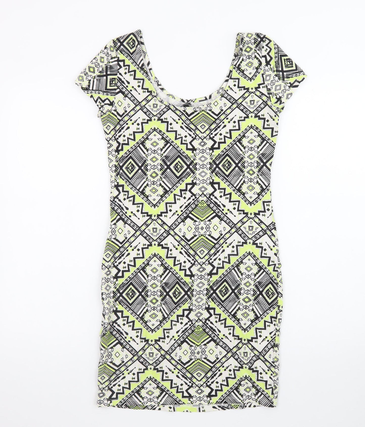 New Look Womens Multicoloured Size 12 Geometric Bodycon Dress