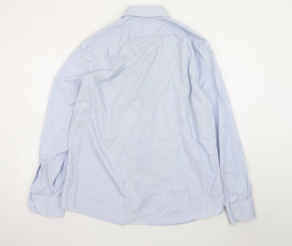 Charles Tyrwhitt Men's Blue Slim Fit Non-Iron Cotton Dress Shirt XL