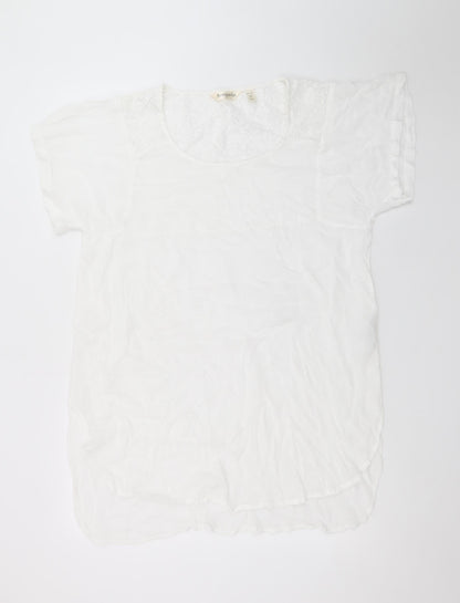 Accessorize Women’s White Lace Shift Dress XS Short Sleeve Summer