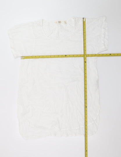 Accessorize Women’s White Lace Shift Dress XS Short Sleeve Summer