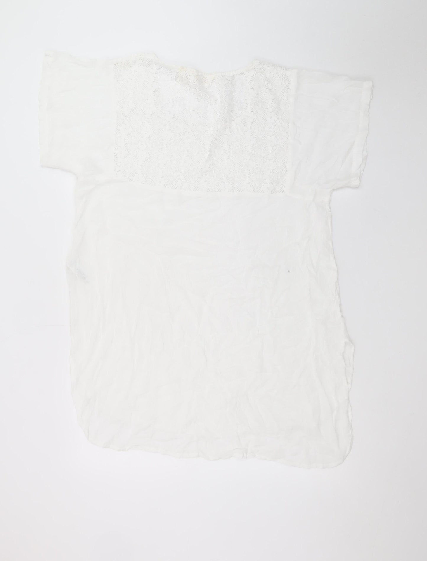 Accessorize Women’s White Lace Shift Dress XS Short Sleeve Summer