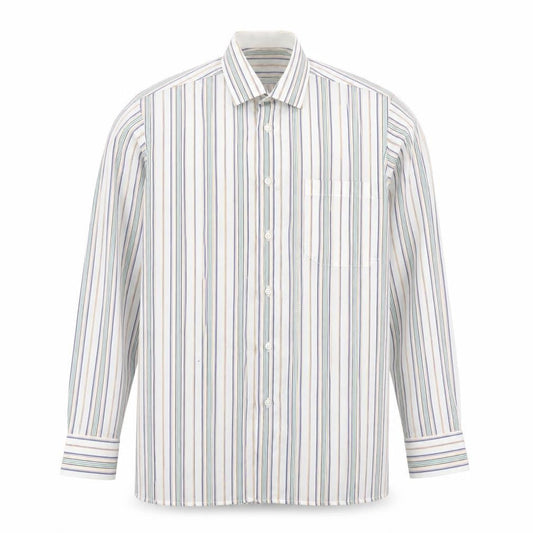 Peter England Men's Multicoloured Striped 15in Regular Fit Cotton Blend Long Sleeve Shirt