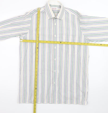 Peter England Men's Multicoloured Striped 15in Regular Fit Cotton Blend Long Sleeve Shirt