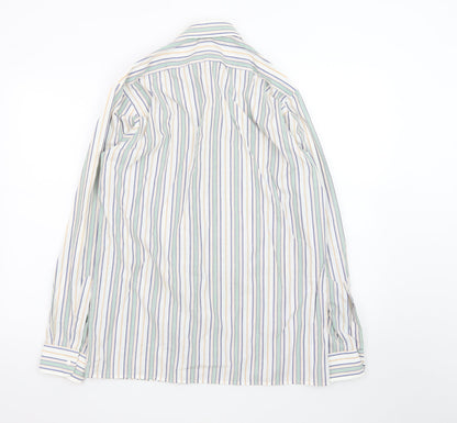 Peter England Men's Multicoloured Striped 15in Regular Fit Cotton Blend Long Sleeve Shirt