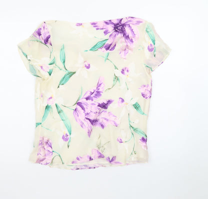 ALEX & Co. Women’s Multicoloured Floral Silk Blend Chiffon Blouse UK 18