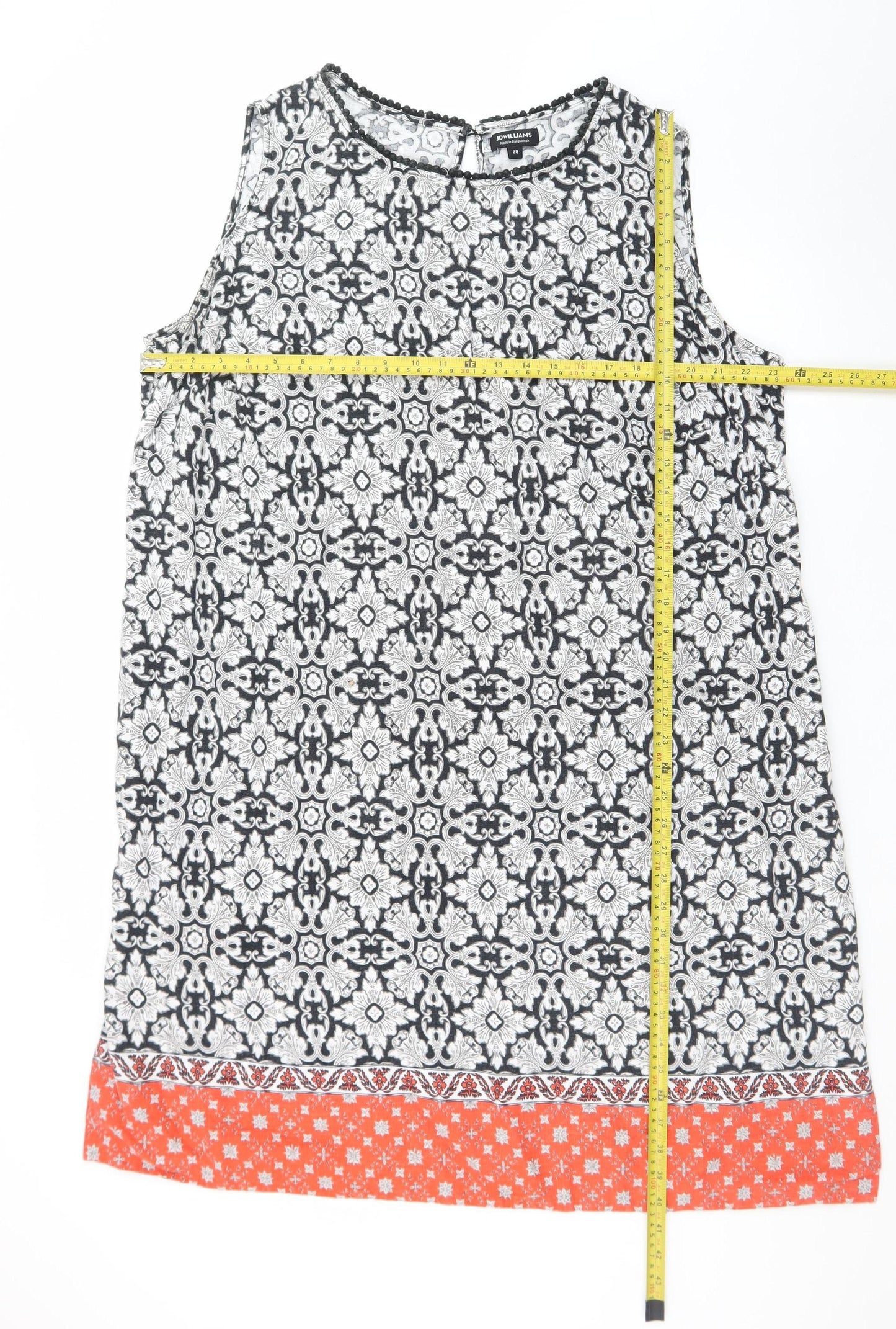 JD Williams Women's Multicoloured Cotton Sleeveless Shift Dress Size 28