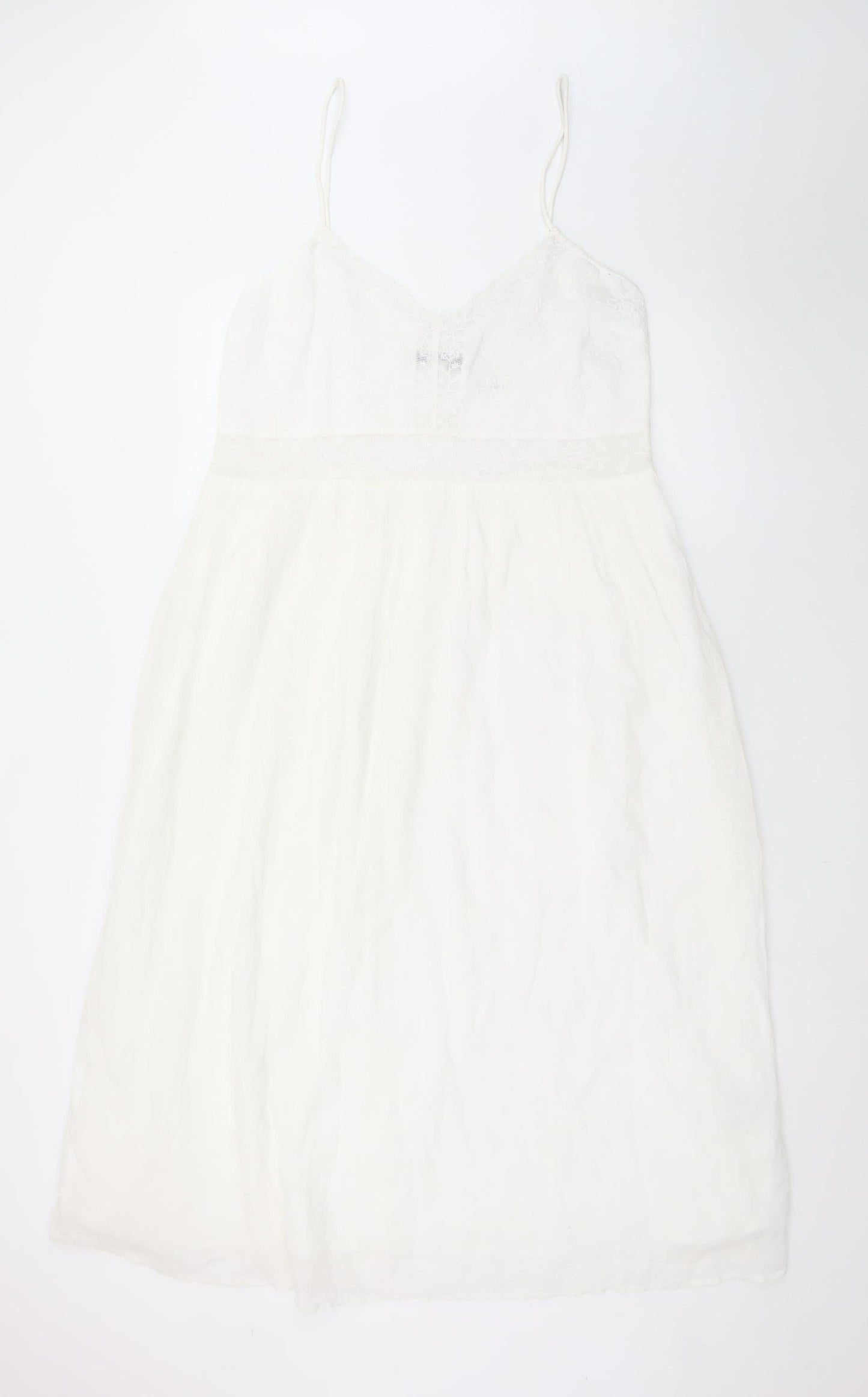 Zara Women’s White Lace Slip Dress Size 14 Summer Style