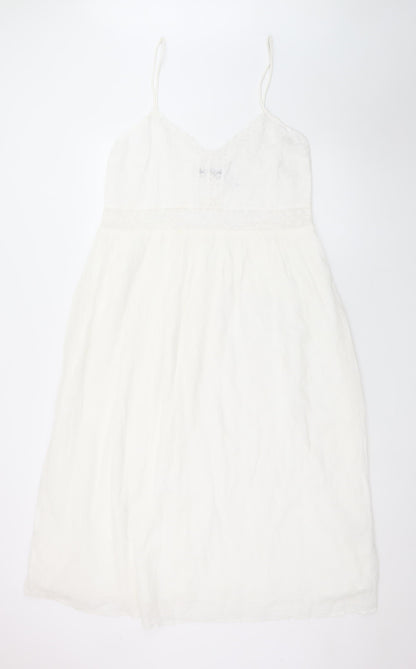 Zara Women’s White Lace Slip Dress Size 14 Summer Style