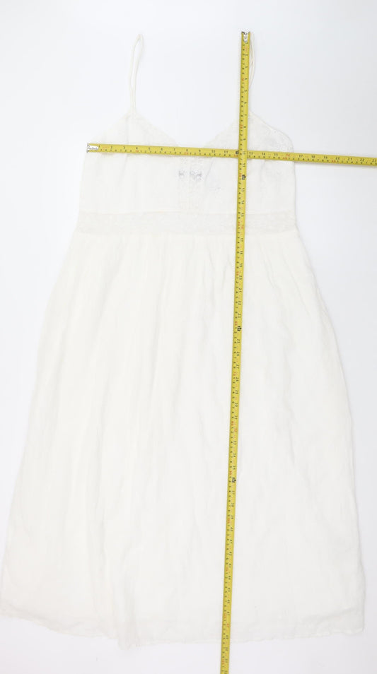 Zara Women’s White Lace Slip Dress Size 14 Summer Style