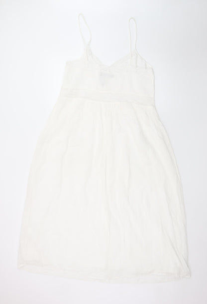 Zara Women’s White Lace Slip Dress Size 14 Summer Style