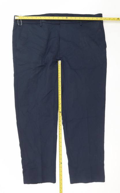 Marks and Spencer Men's Blue 42in Regular Fit Dress Pants