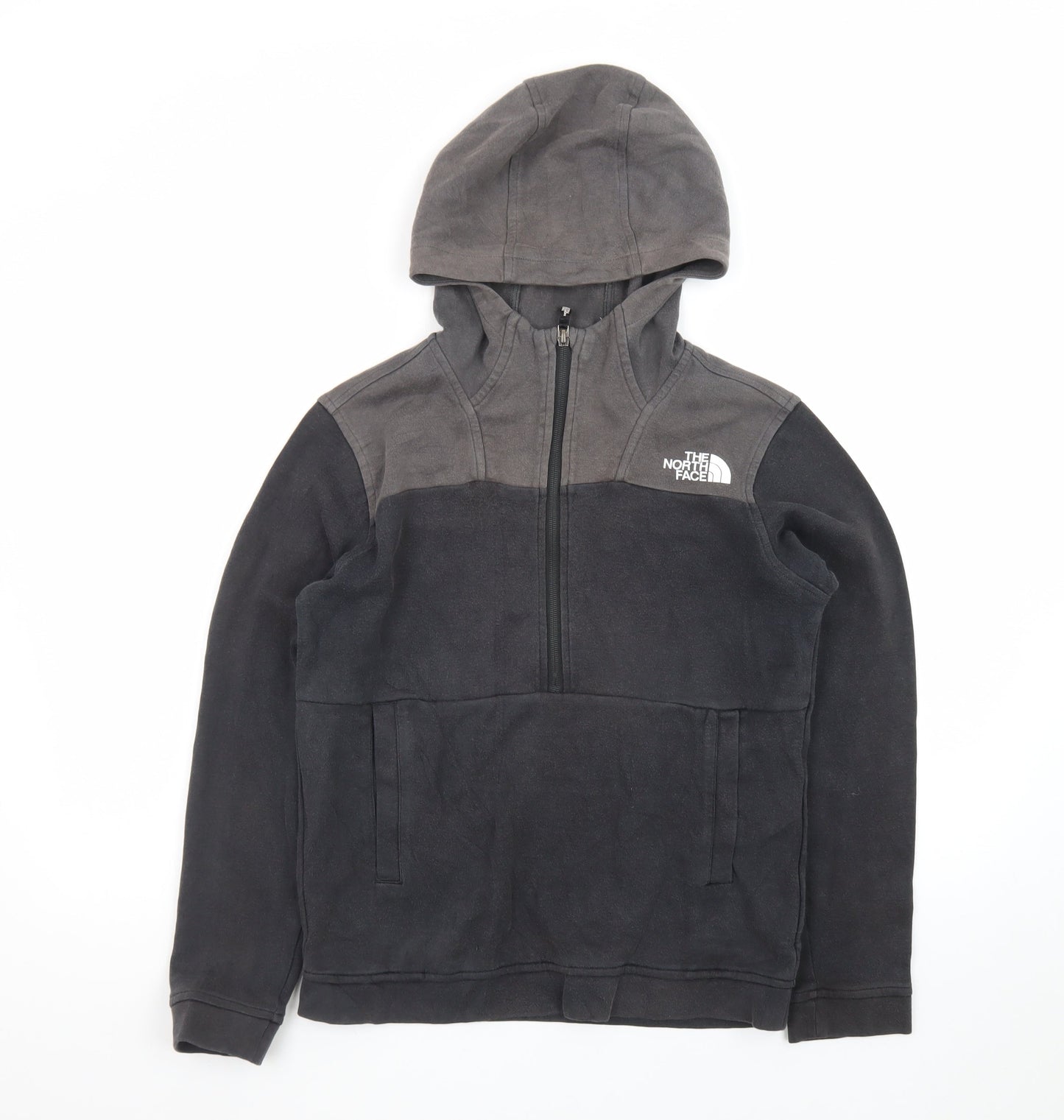 The North Face Boys Black Fleece Full Zip Hoodie Size L Outdoor Warm