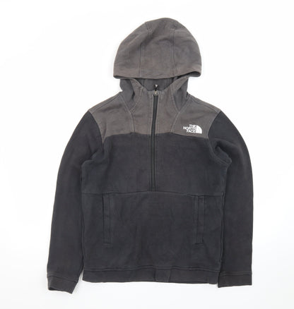 The North Face Boys Black Fleece Full Zip Hoodie Size L Outdoor Warm