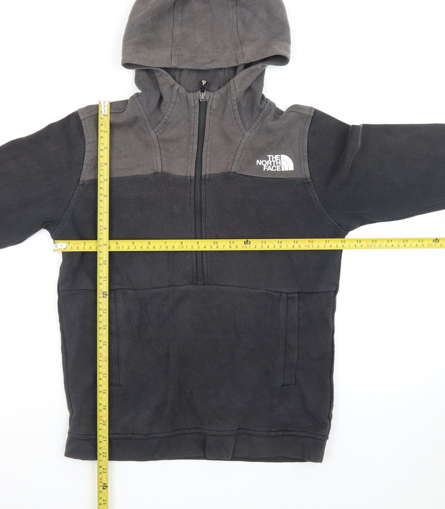 The North Face Boys Black Fleece Full Zip Hoodie Size L Outdoor Warm