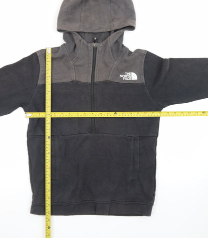 The North Face Boys Black Fleece Full Zip Hoodie Size L Outdoor Warm