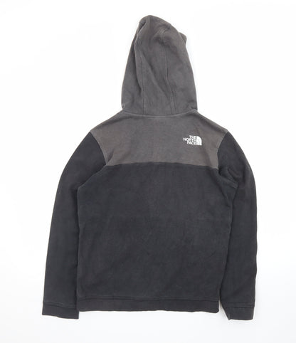 The North Face Boys Black Fleece Full Zip Hoodie Size L Outdoor Warm