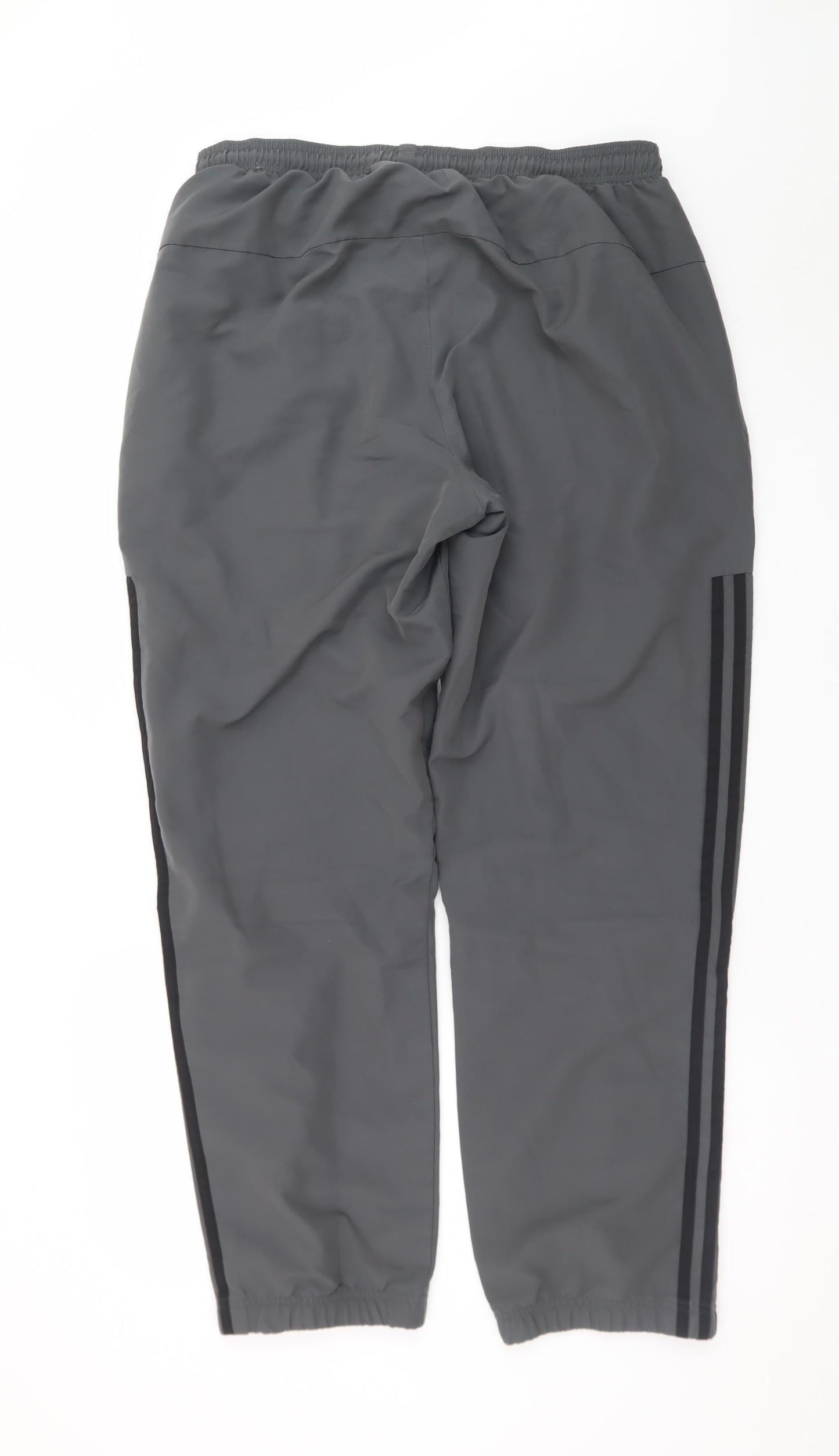 Adidas Men's Grey L Jogger Trousers with Ankle Zip and Pockets