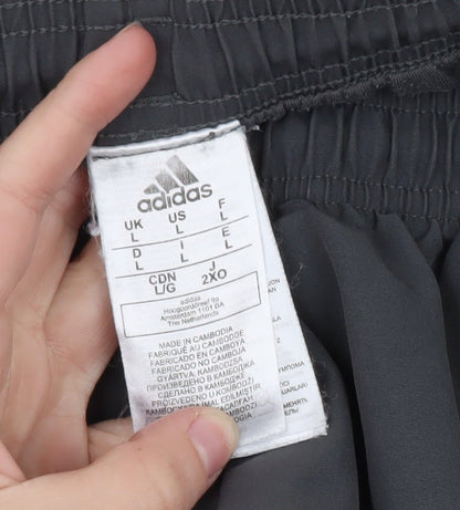 Adidas Men's Grey L Jogger Trousers with Ankle Zip and Pockets
