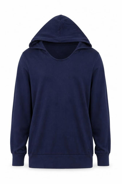 Manuka Unisex Blue Small Pullover Hoodie Embroidered Floral Slim Fit