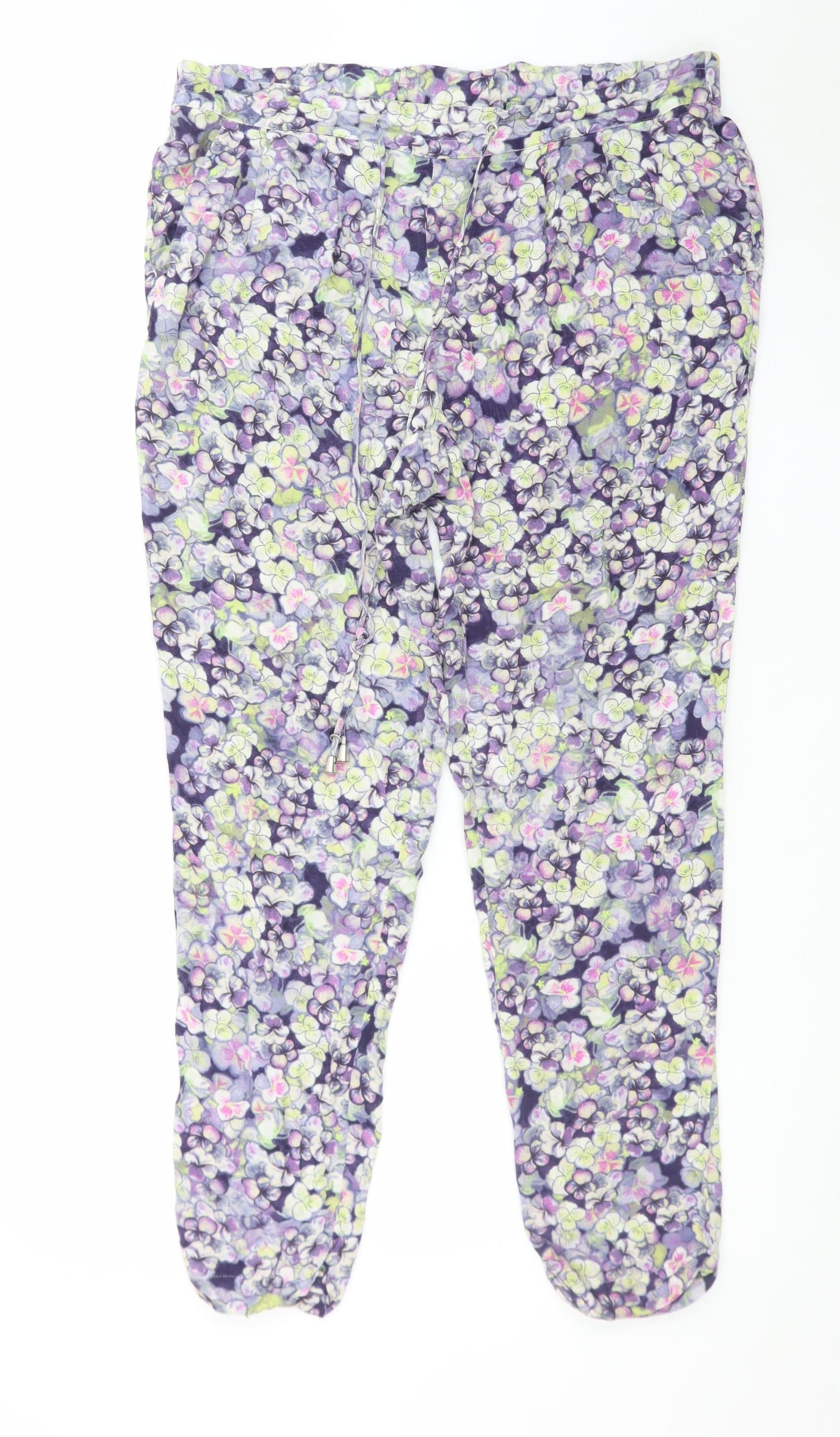 Warehouse Womens Multicoloured Floral Jogger Trousers Size 12