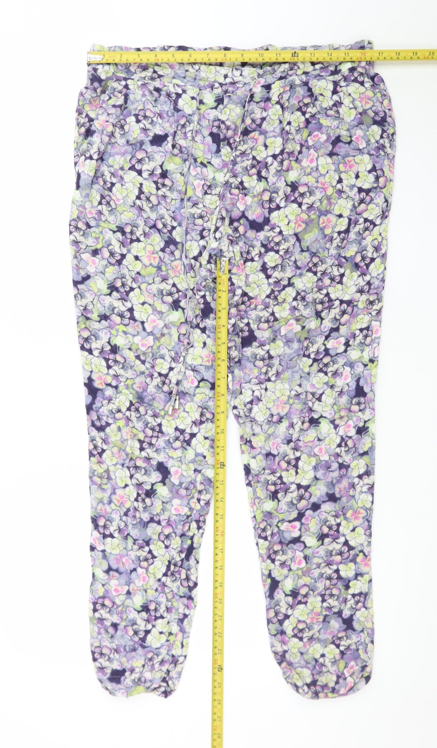 Warehouse Womens Multicoloured Floral Jogger Trousers Size 12