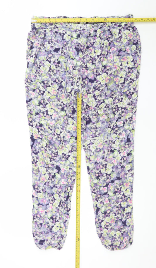 Warehouse Womens Multicoloured Floral Jogger Trousers Size 12