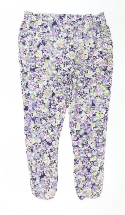 Warehouse Womens Multicoloured Floral Jogger Trousers Size 12