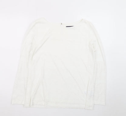 Marks and Spencer Women’s Ivory Lace Long Sleeve Blouse UK 14