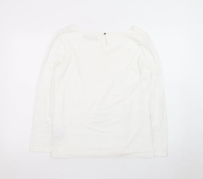 Marks and Spencer Women’s Ivory Lace Long Sleeve Blouse UK 14