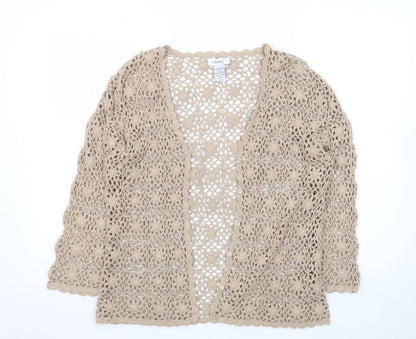 Northern Reflections Women's Beige Crochet Cotton Cardigan M
