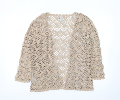 Northern Reflections Women's Beige Crochet Cotton Cardigan M