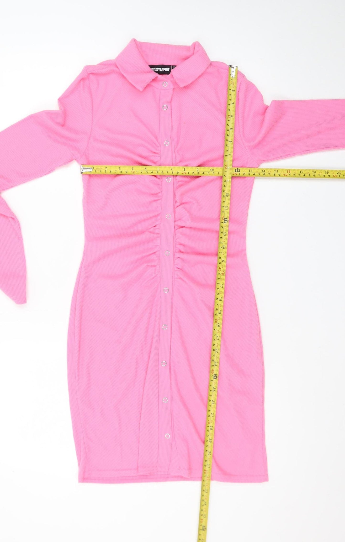 MissyEmpire Women’s Pink Bodycon Collared Stretch Dress Size 8