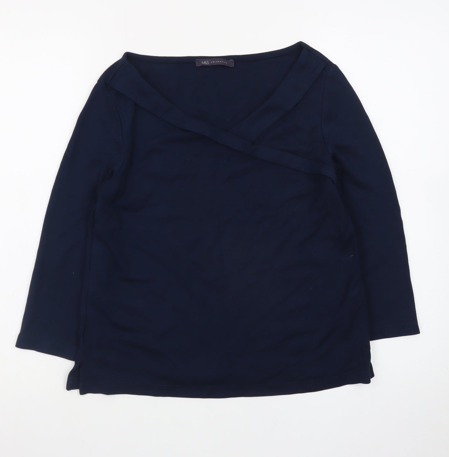 Marks and Spencer Women’s Navy Blue Wrap Jersey Top Size 12