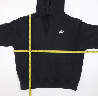 Nike Men's Black Pullover Hoodie M Regular Fit Logo Fleece Sweatshirt