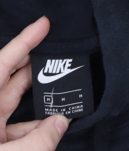 Nike Men's Black Pullover Hoodie M Regular Fit Logo Fleece Sweatshirt